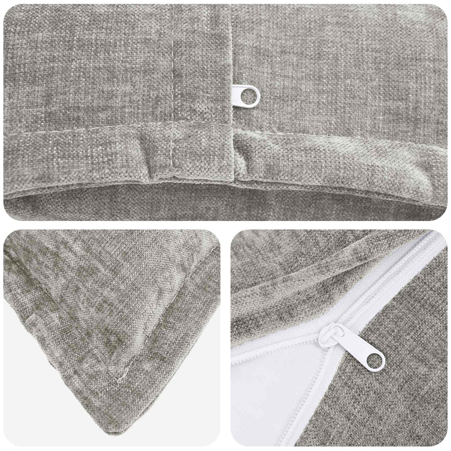 Kussensloop 12 st HOUTEN Lichtgrijs 40 x 80 cm Chenille Stof
