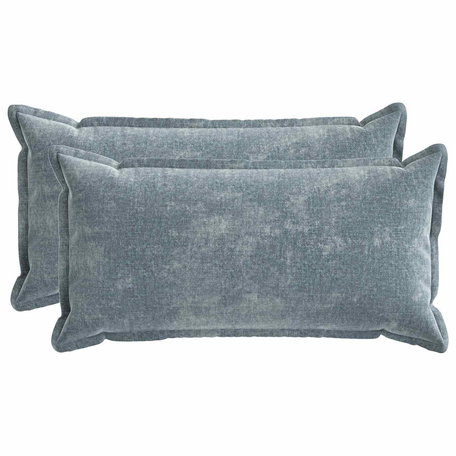 Kussensloop 2 st HOUTEN Lichtblauw 40 x 80 cm Chenille Stof