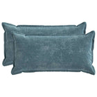 Kussensloop blauw 40x80 cm chenille stof 2 st