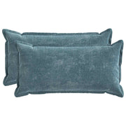 Kussensloop blauw 40x80 cm chenille stof 2 st