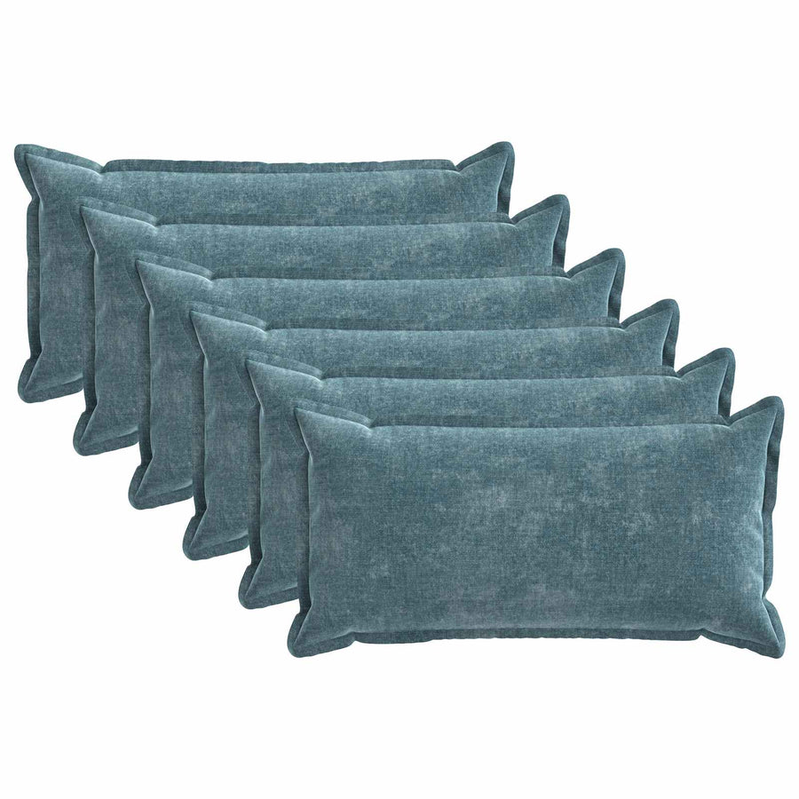 Kussensloop 6 st HOUTEN Blauw 40 x 80 cm Chenille Stof