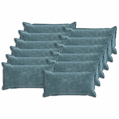 Kussensloop 12 st HOUTEN Blauw 40 x 80 cm Chenille Stof