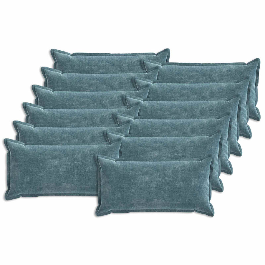 Kussensloop 12 st HOUTEN Blauw 40 x 80 cm Chenille Stof
