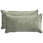 Kussensloop 40x80 cm chenille groen (2 stuks)
