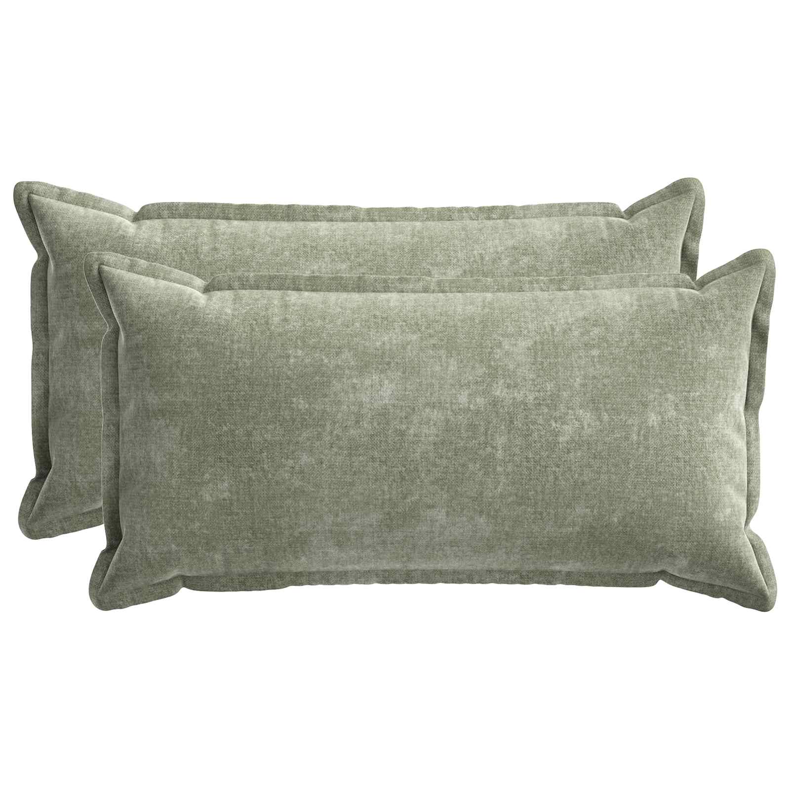 Kussensloop 2 st HOUTEN Groen 40 x 80 cm Chenille Stof