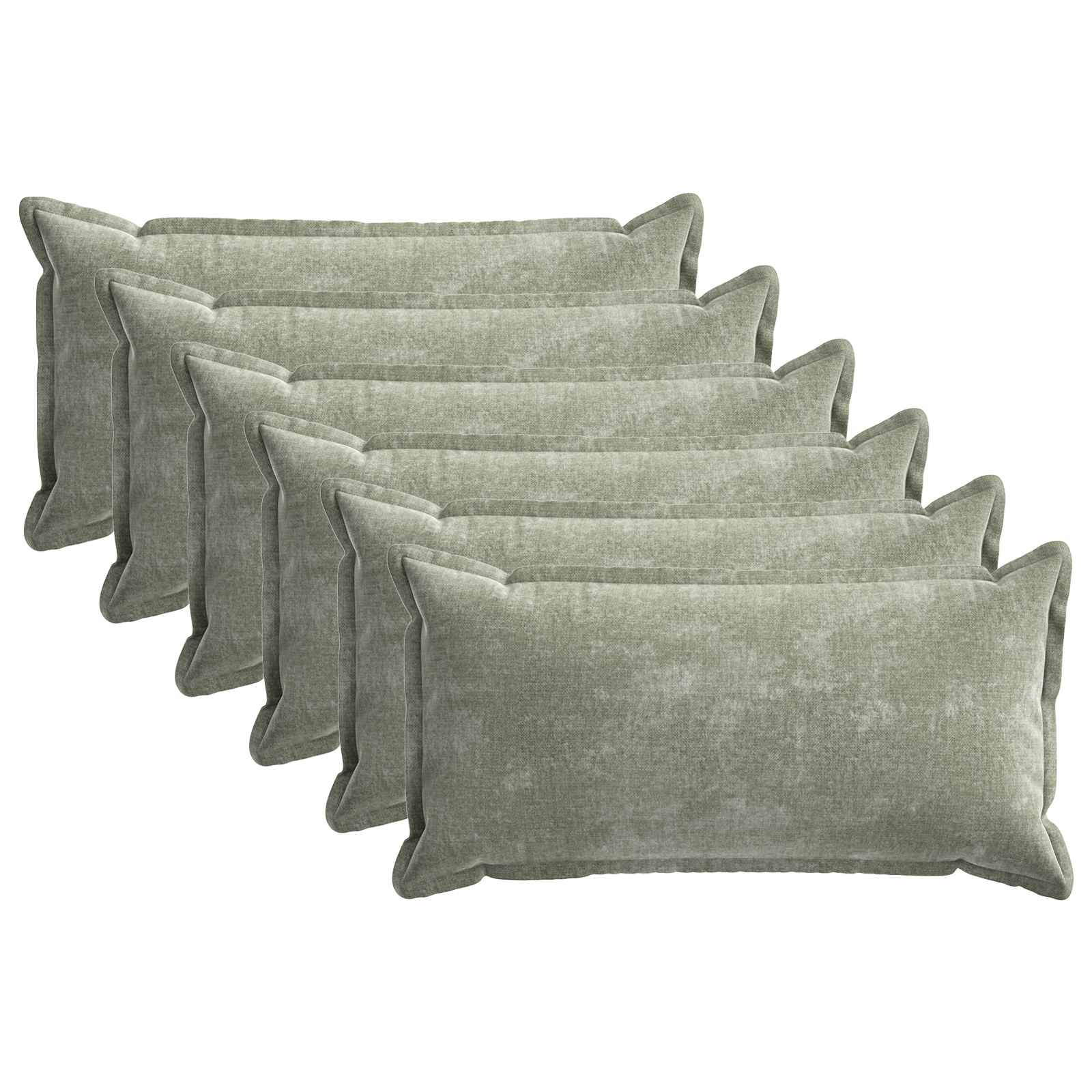 Kussensloop 6 st HOUTEN Groen 40 x 80 cm Chenille Stof