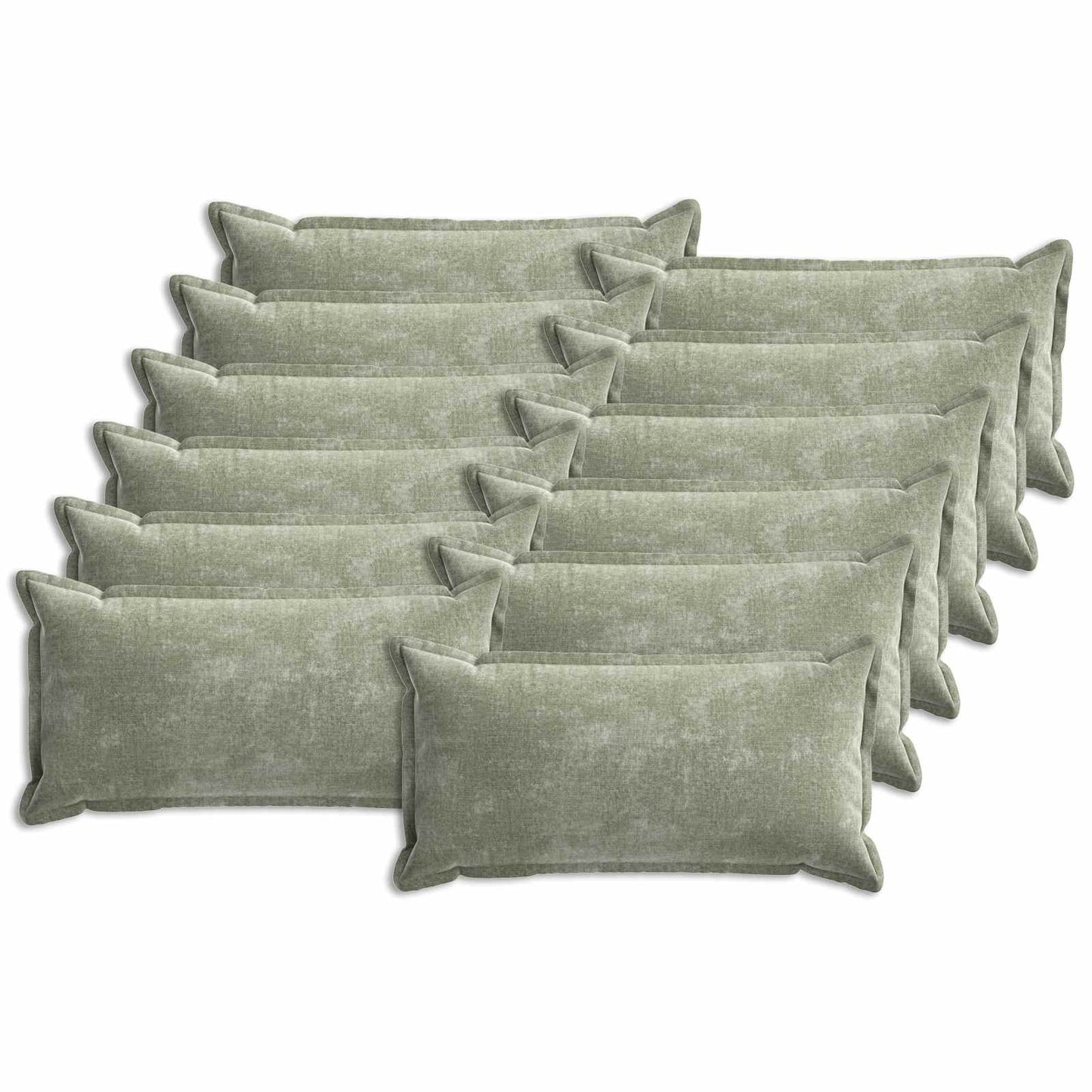 Kussensloop 12 st HOUTEN Groen 40 x 80 cm Chenille Stof