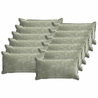 Kussensloop 12 st HOUTEN Groen 40 x 80 cm Chenille Stof