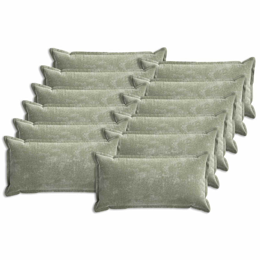 Kussensloop 12 st HOUTEN Groen 40 x 80 cm Chenille Stof