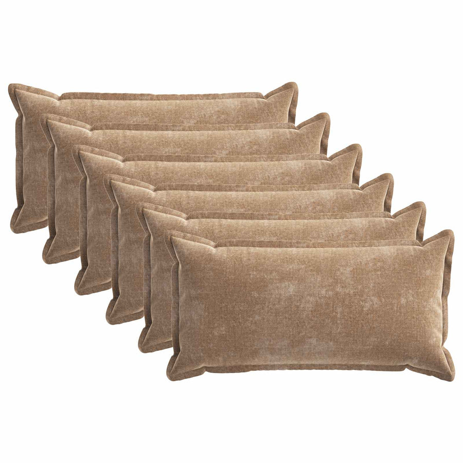 Kussensloop 6 st HOUTEN Bruin 40 x 80 cm Chenille Stof