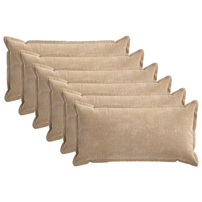 Kussensloop 6 st HOUTEN Taupe 40 x 80 cm Chenille Stof