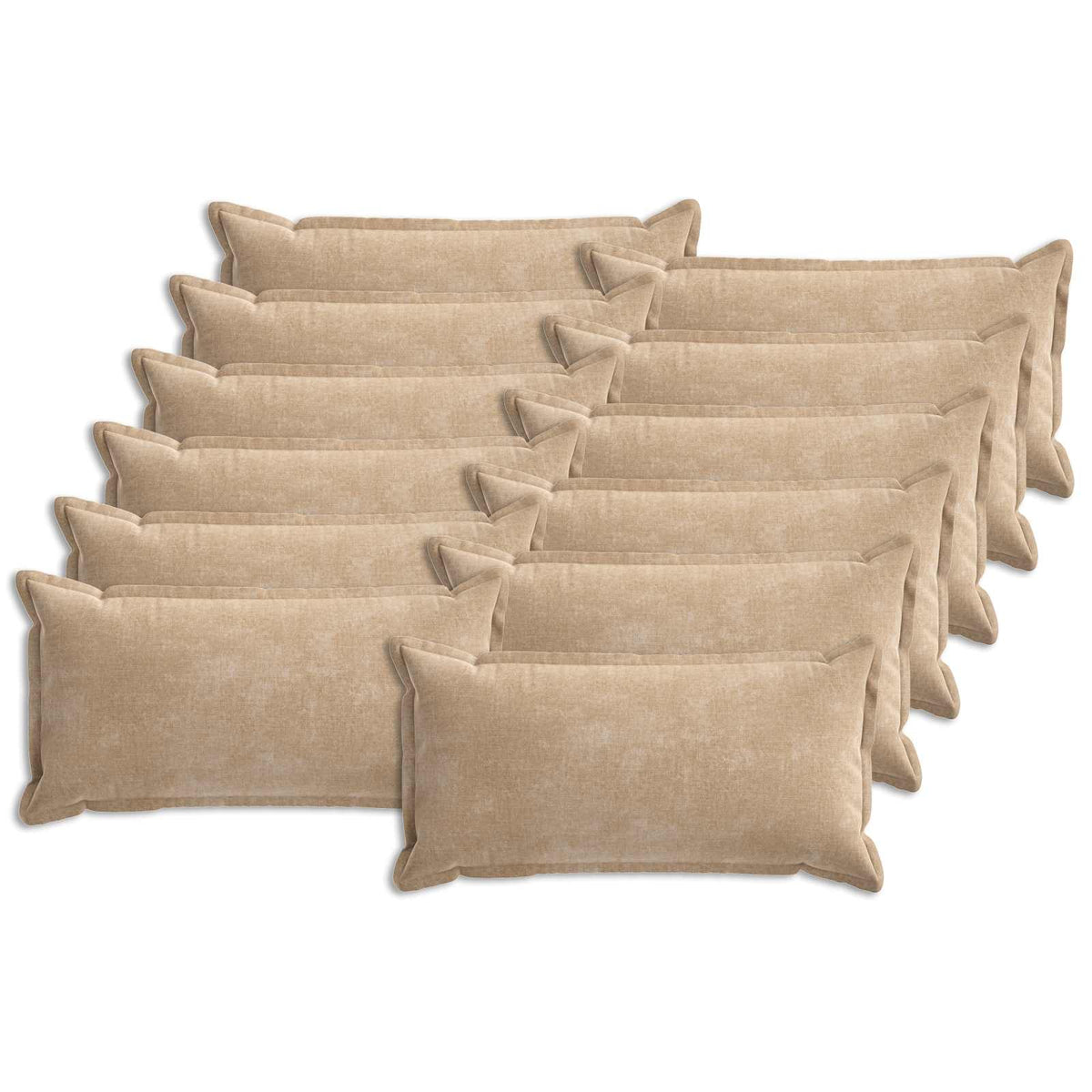 Kussensloop 12 st HOUTEN Taupe 40 x 80 cm Chenille Stof
