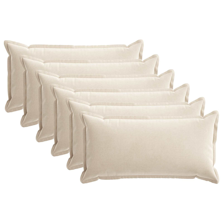 Kussensloop 6 st HOUTEN Crèmekleurig 40 x 80 cm Chenille Stof