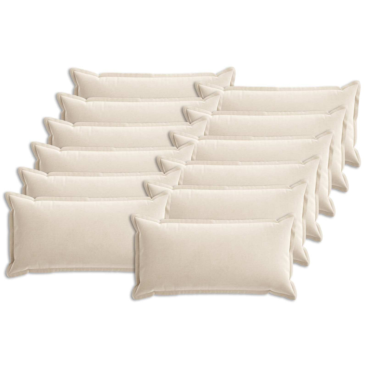Kussensloop 12 st HOUTEN Crèmekleurig 40 x 80 cm Chenille Stof