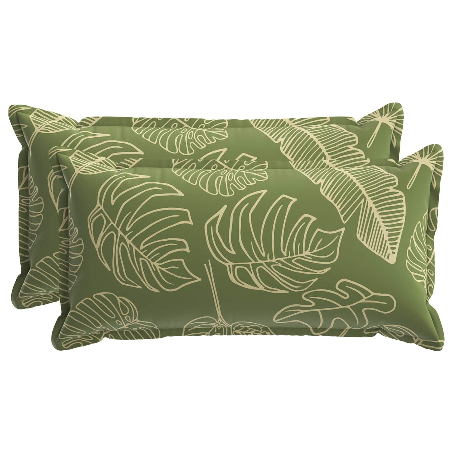 Kussensloop 2 st HOUTEN Bladontwerp 40 x 80 cm Polyester