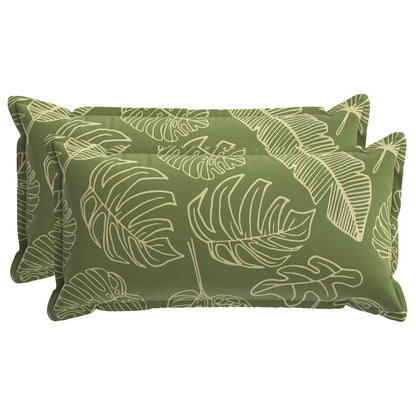 Kussensloop 2 st HOUTEN Bladontwerp 40 x 80 cm Polyester