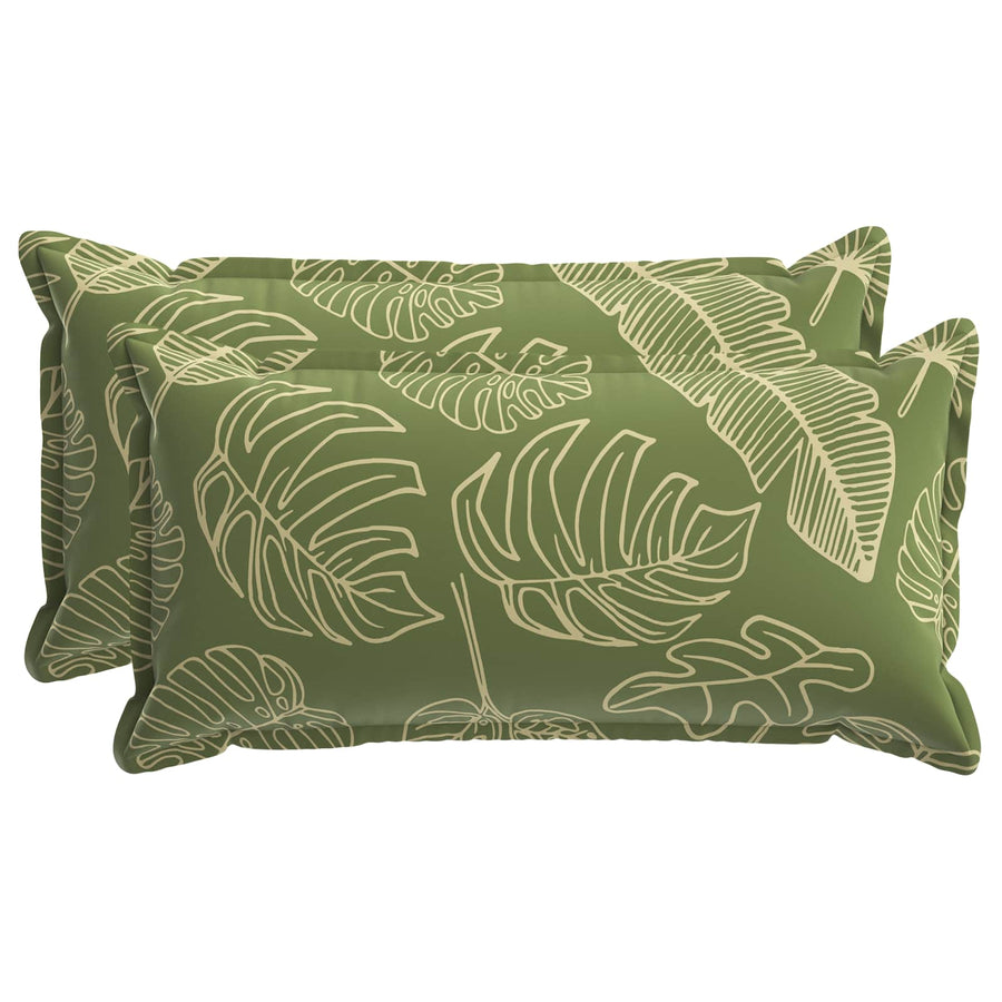 Kussensloop 2 st HOUTEN Bladontwerp 40 x 80 cm Polyester