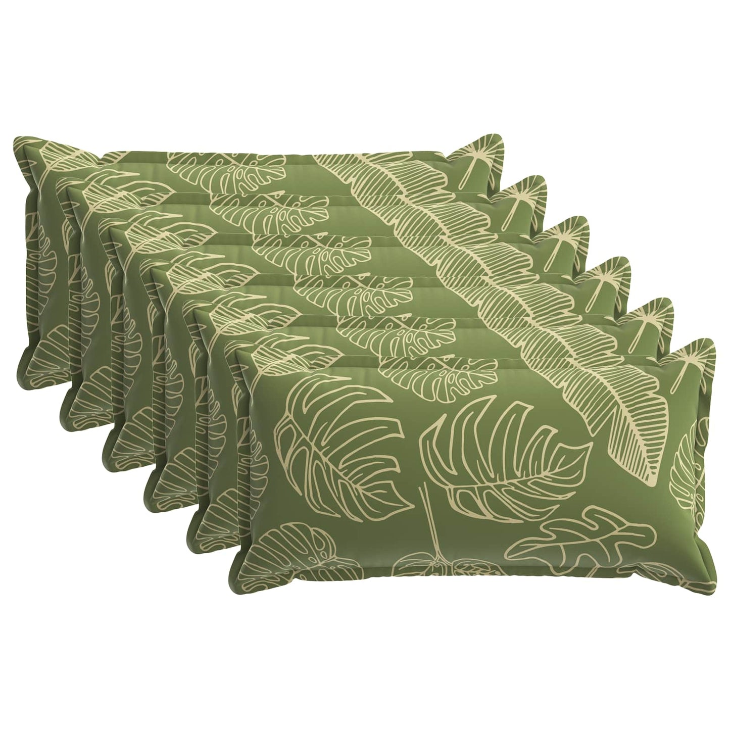 Kussensloop 6 st HOUTEN Bladontwerp 40 x 80 cm Polyester