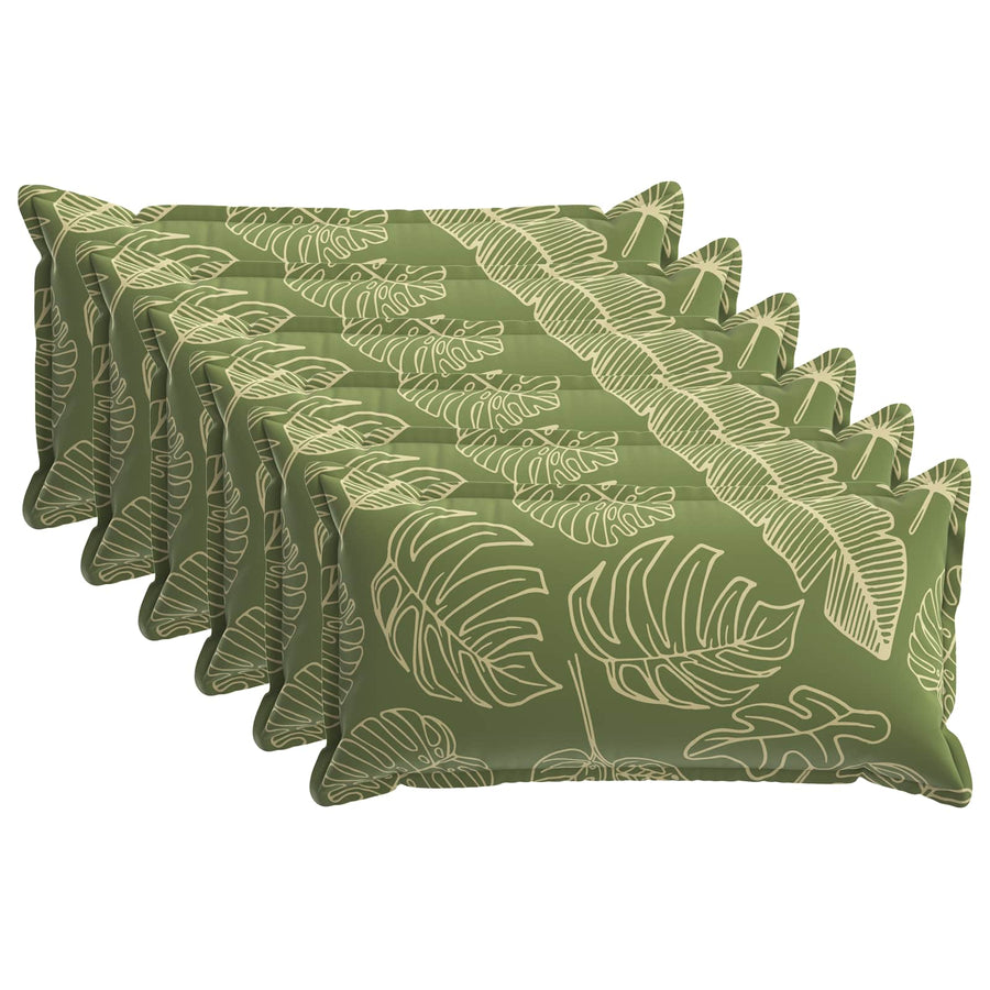 Kussensloop 6 st HOUTEN Bladontwerp 40 x 80 cm Polyester
