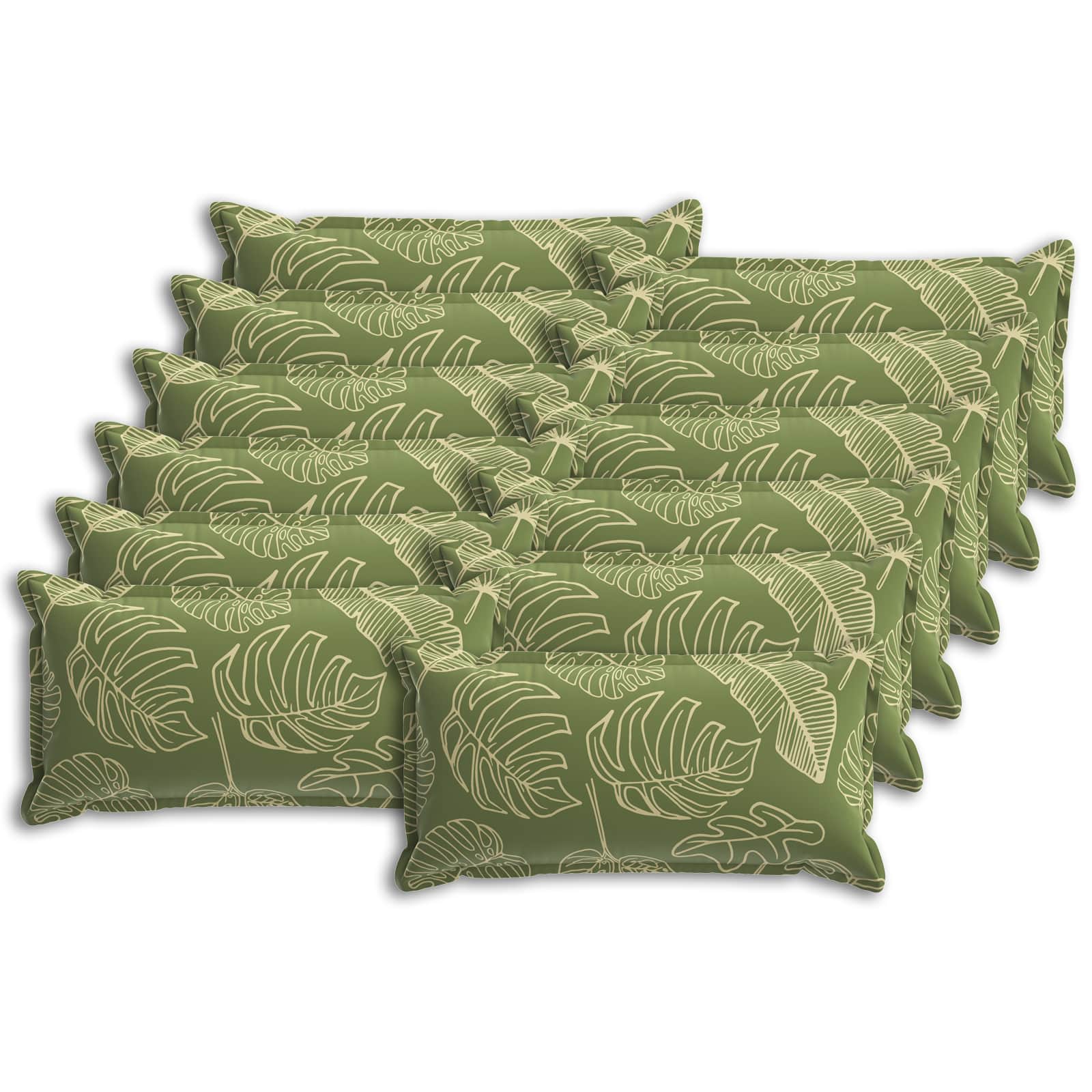 Kussensloop 12 st HOUTEN Bladontwerp 40 x 80 cm Polyester