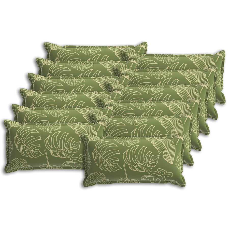 Kussensloop 12 st HOUTEN Bladontwerp 40 x 80 cm Polyester