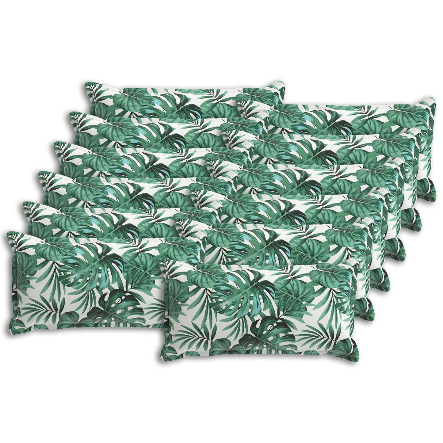 Kussensloop 12 st HOUTEN Bladpatroon 40 x 80 cm Polyester