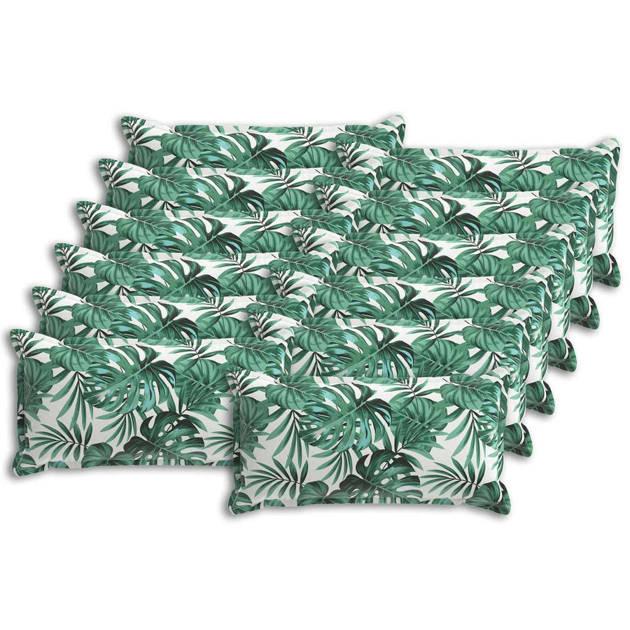 Kussensloop 12 st HOUTEN Bladpatroon 40 x 80 cm Polyester