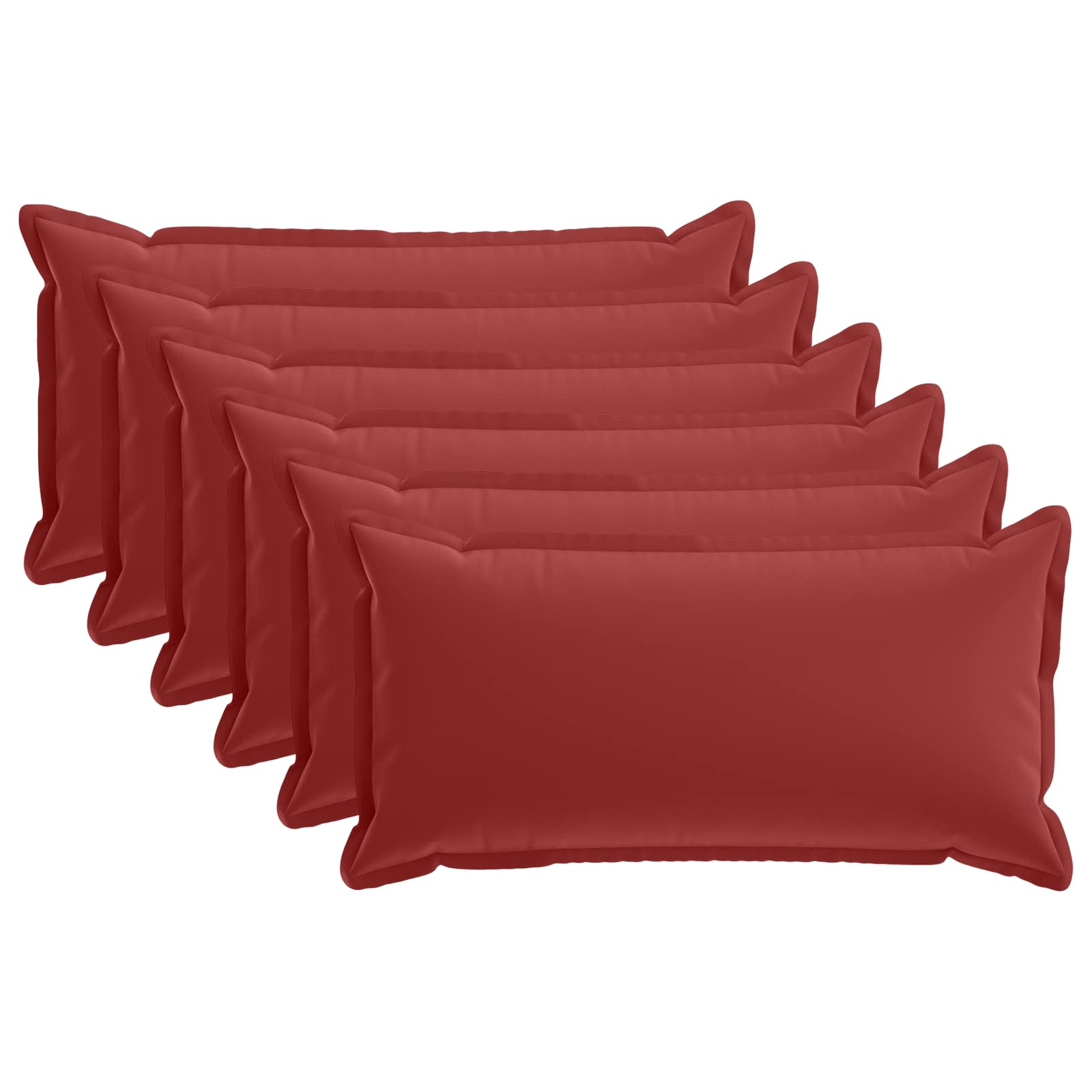 Kussensloop 6 st HOUTEN Wijnrood 40 x 80 cm Polyester