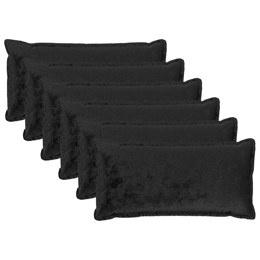 Kussensloop 6 pcs HOUTEN Zwart 40 x 80 cm Flanel