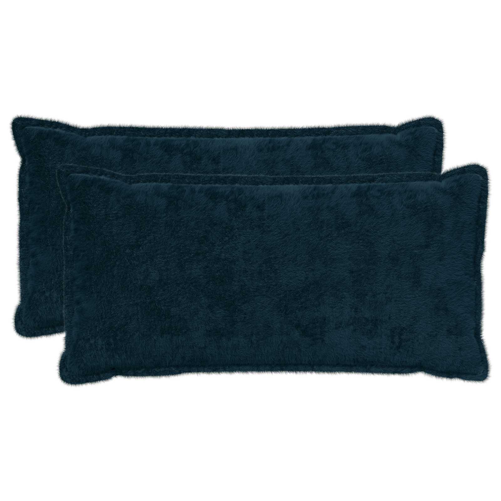 Kussensloop 2 st HOUTEN Marineblauw 40 x 80 cm Nep Konijnenbont