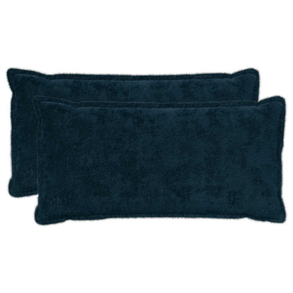 Kussensloop 2 st HOUTEN Marineblauw 40 x 80 cm Nep Konijnenbont