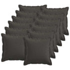 Kussensloop 45x45 cm donkergrijs set van 12