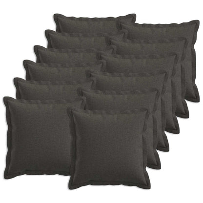 Kussensloop 12 pcs HOUTEN Donkergrijs 45 x 45 cm Faux Linnen