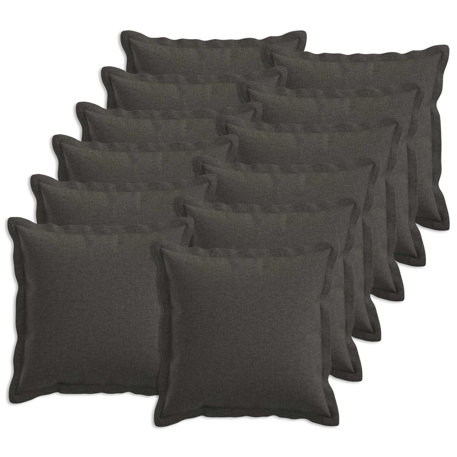 Kussensloop 12 pcs HOUTEN Donkergrijs 45 x 45 cm Faux Linnen
