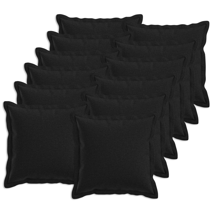 Kussensloop 12 pcs HOUTEN Zwart 45 x 45 cm Faux Linnen