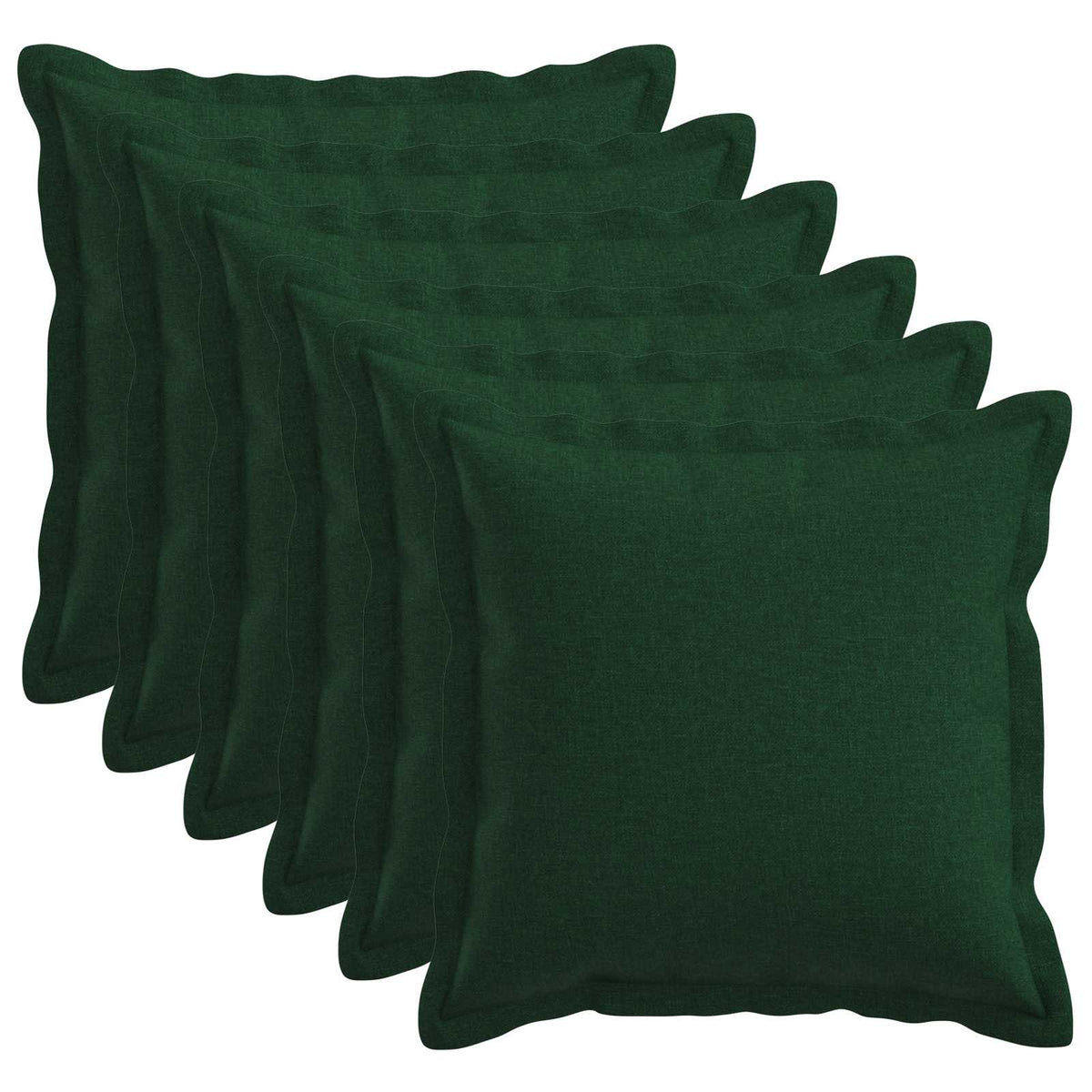 Kussensloop 6 pcs HOUTEN Donkergroen 45 x 45 cm Faux Linnen