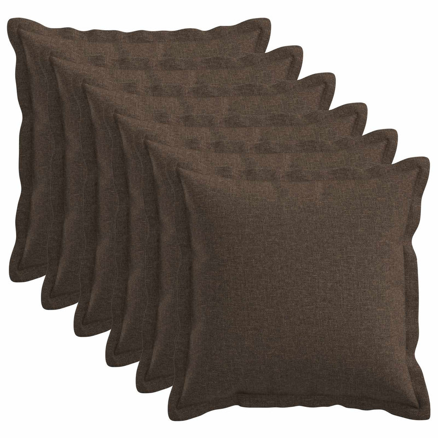 Kussensloop 6 pcs HOUTEN Taupe 45 x 45 cm Faux Linnen
