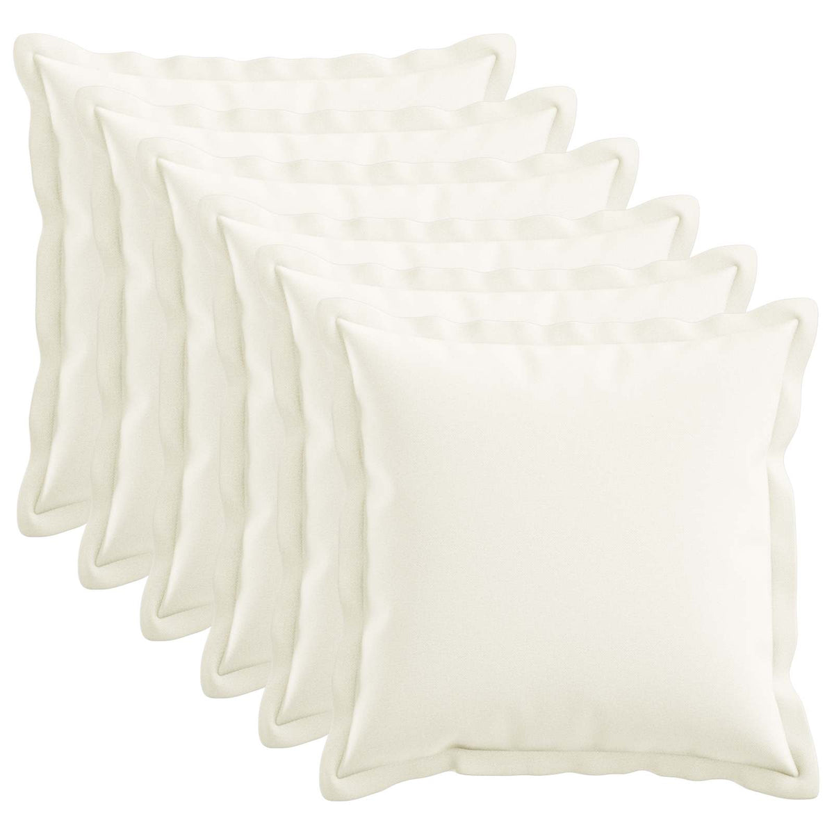 Kussensloop 6 pcs HOUTEN Wit 45 x 45 cm Faux Linnen