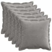 Kussensloop 6 stuks lichtgrijs corduroy 45x45 cm