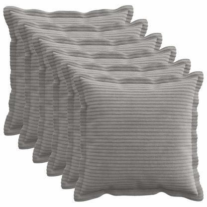 Kussensloop 6 st HOUTEN Lichtgrijs 45 x 45 cm corduroy