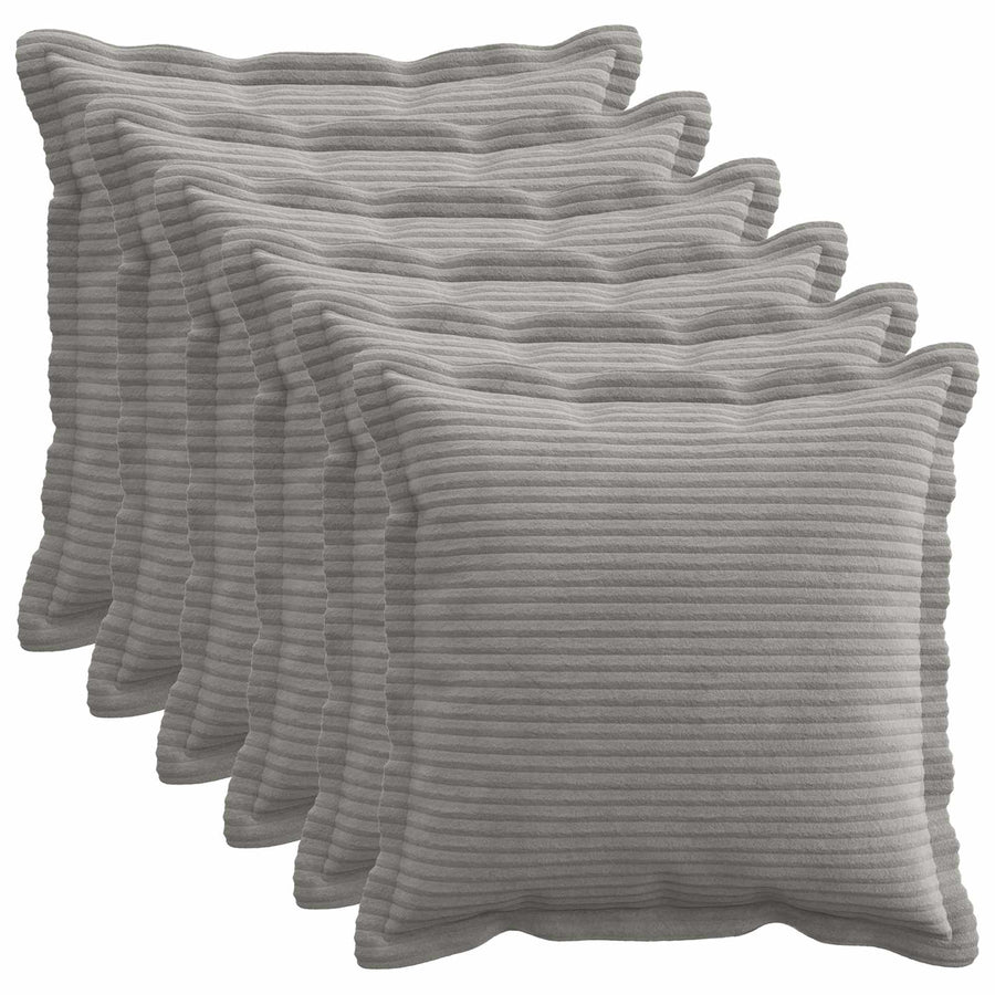Kussensloop 6 st HOUTEN Lichtgrijs 45 x 45 cm corduroy