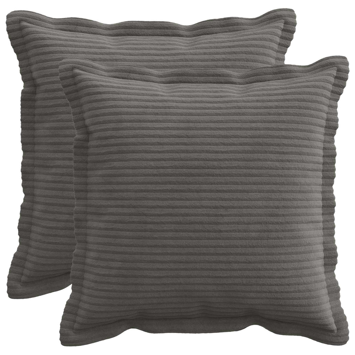 Kussensloop 2 st HOUTEN Donkergrijs 45 x 45 cm corduroy