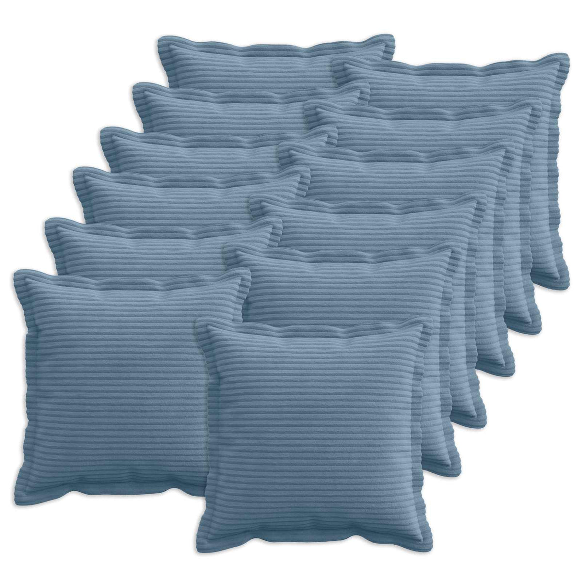 Kussensloop 12 st HOUTEN Blauw 45 x 45 cm corduroy