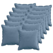 Kussensloop blauw 45x45 cm corduroy 12 stuks