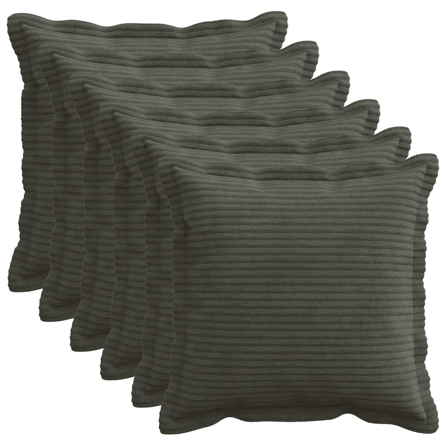 Kussensloop 6 st HOUTEN Antraciet 45 x 45 cm corduroy
