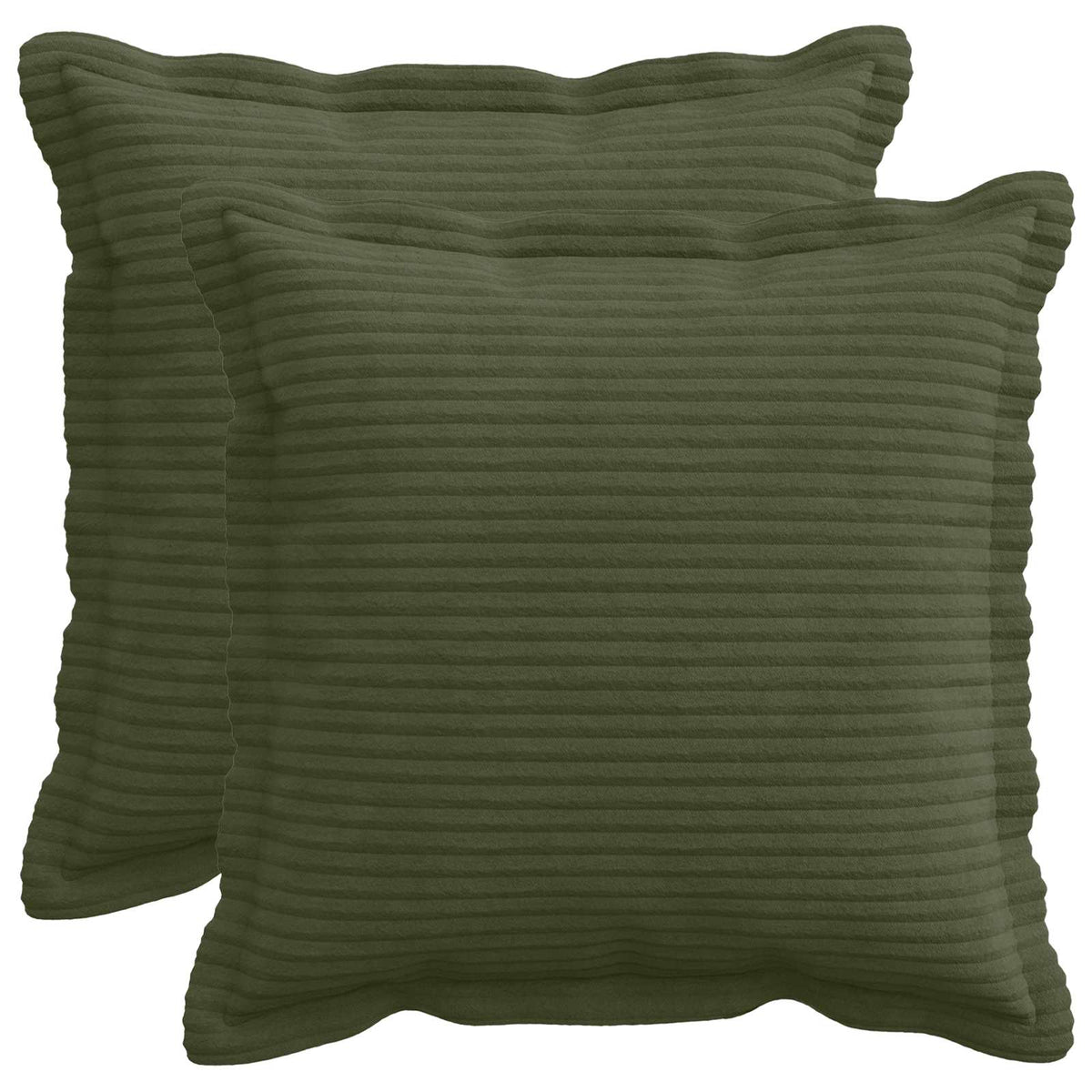 Kussensloop 2 st HOUTEN Groen 45 x 45 cm corduroy