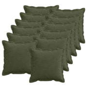 Kussensloop 45x45 cm groen corduroy set van 12