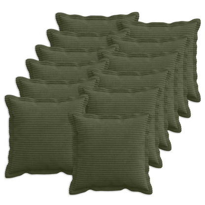 Kussensloop 12 st HOUTEN Groen 45 x 45 cm corduroy
