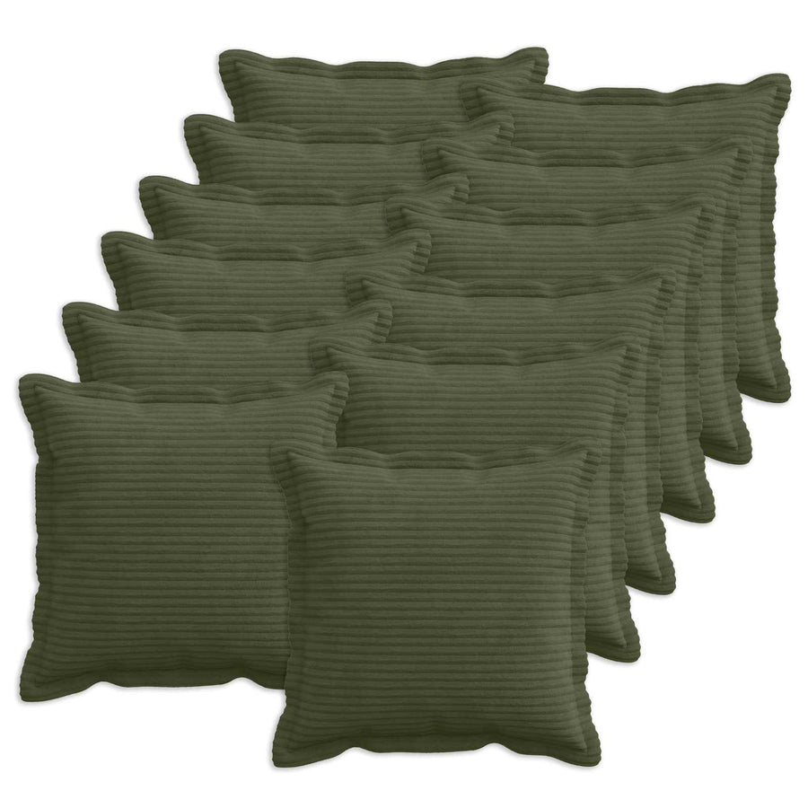 Kussensloop 12 st HOUTEN Groen 45 x 45 cm corduroy