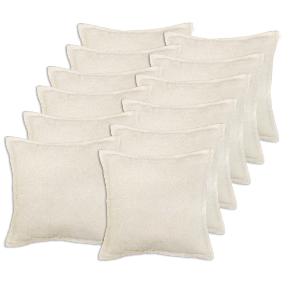 Kussensloop 12 pcs HOUTEN Crèmekleurig 45 x 45 cm Bouclé